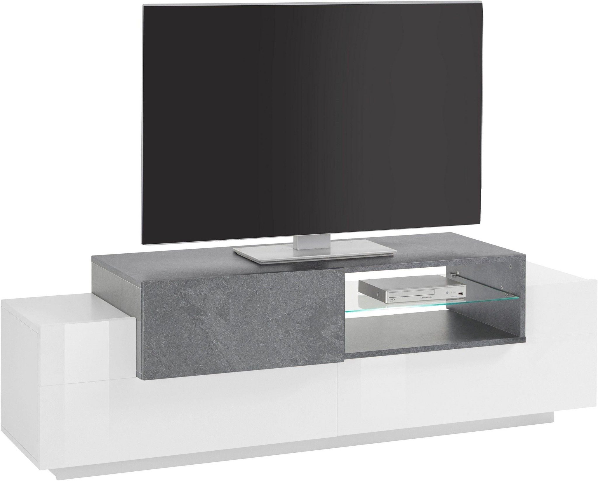 Porta tv NEW CORO 160 cm 1 anta battente + 2 ante a ribalta.