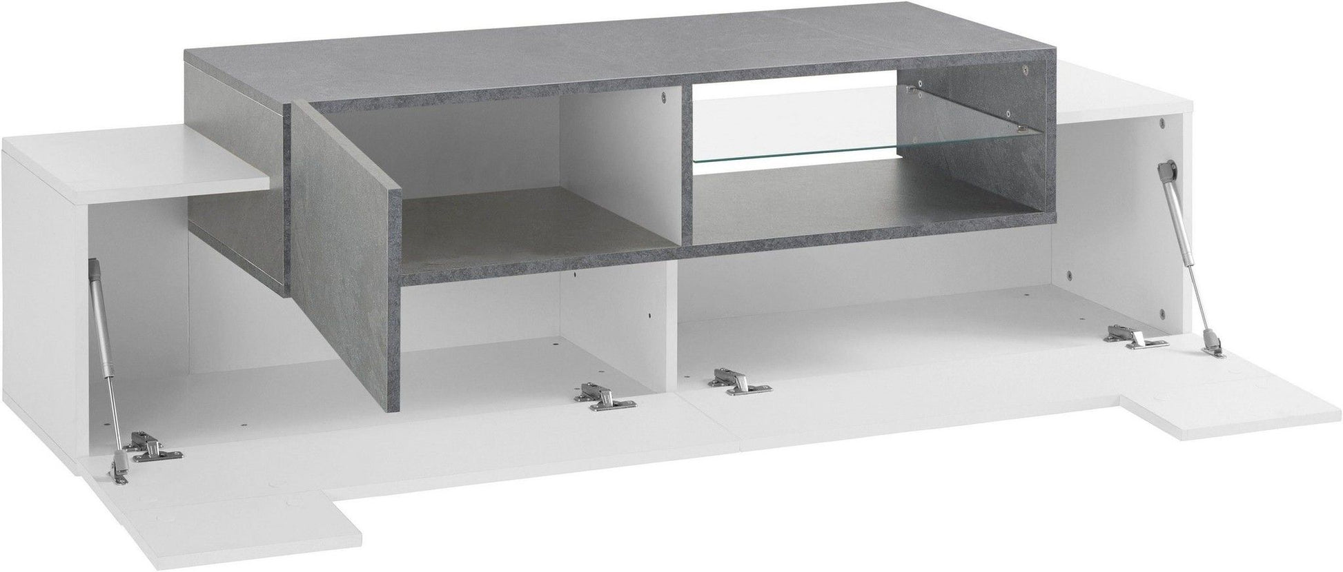 Porta tv NEW CORO 160 cm 1 anta battente + 2 ante a ribalta.