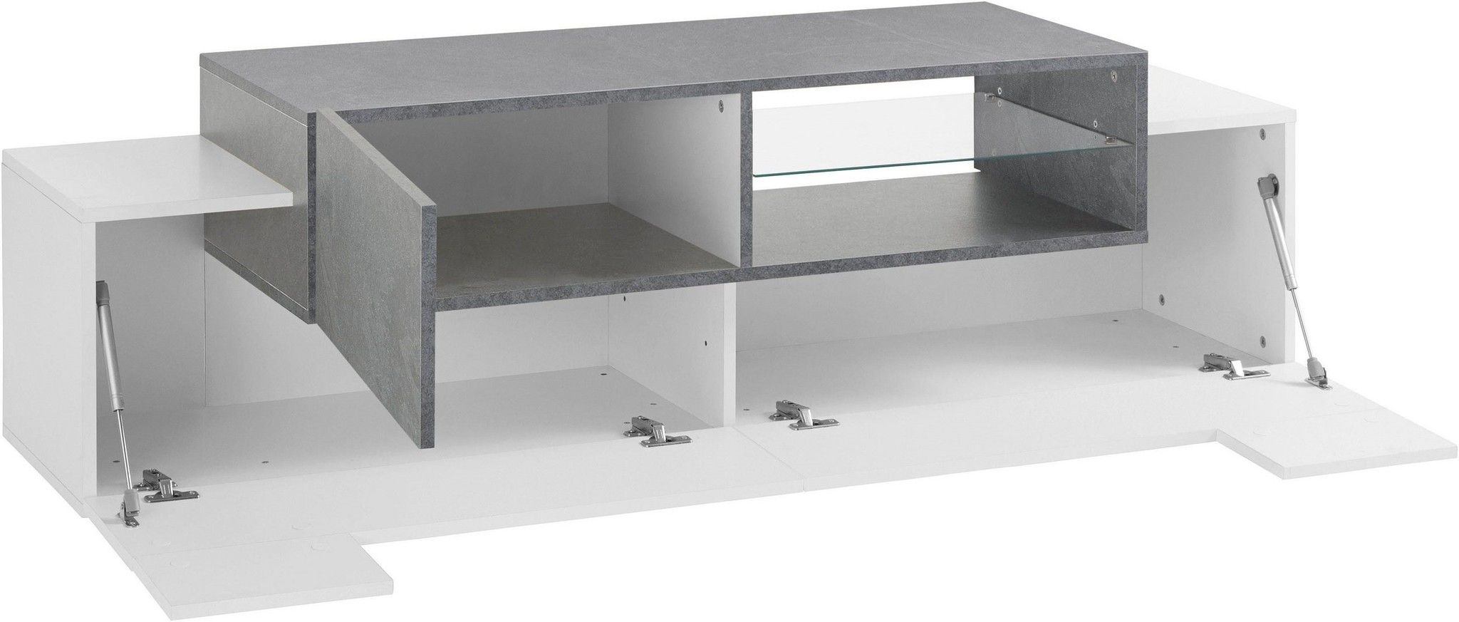 Porta tv NEW CORO 160 cm 1 anta battente + 2 ante a ribalta.