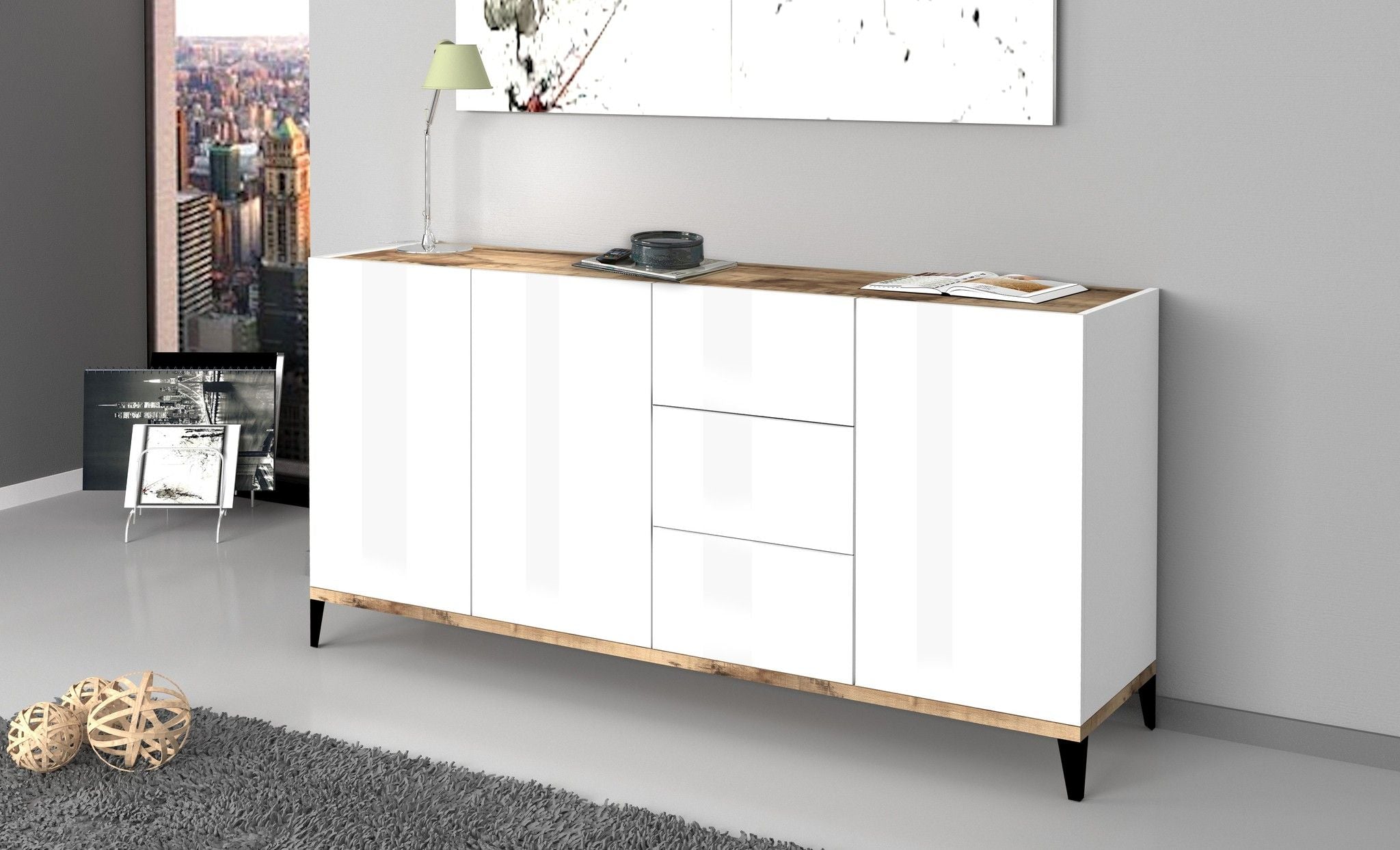 Credenza SUNRISE 3 ante + 3 cassetti da 160 cm.