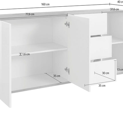 Credenza SUNRISE 3 ante + 3 cassetti da 160 cm.