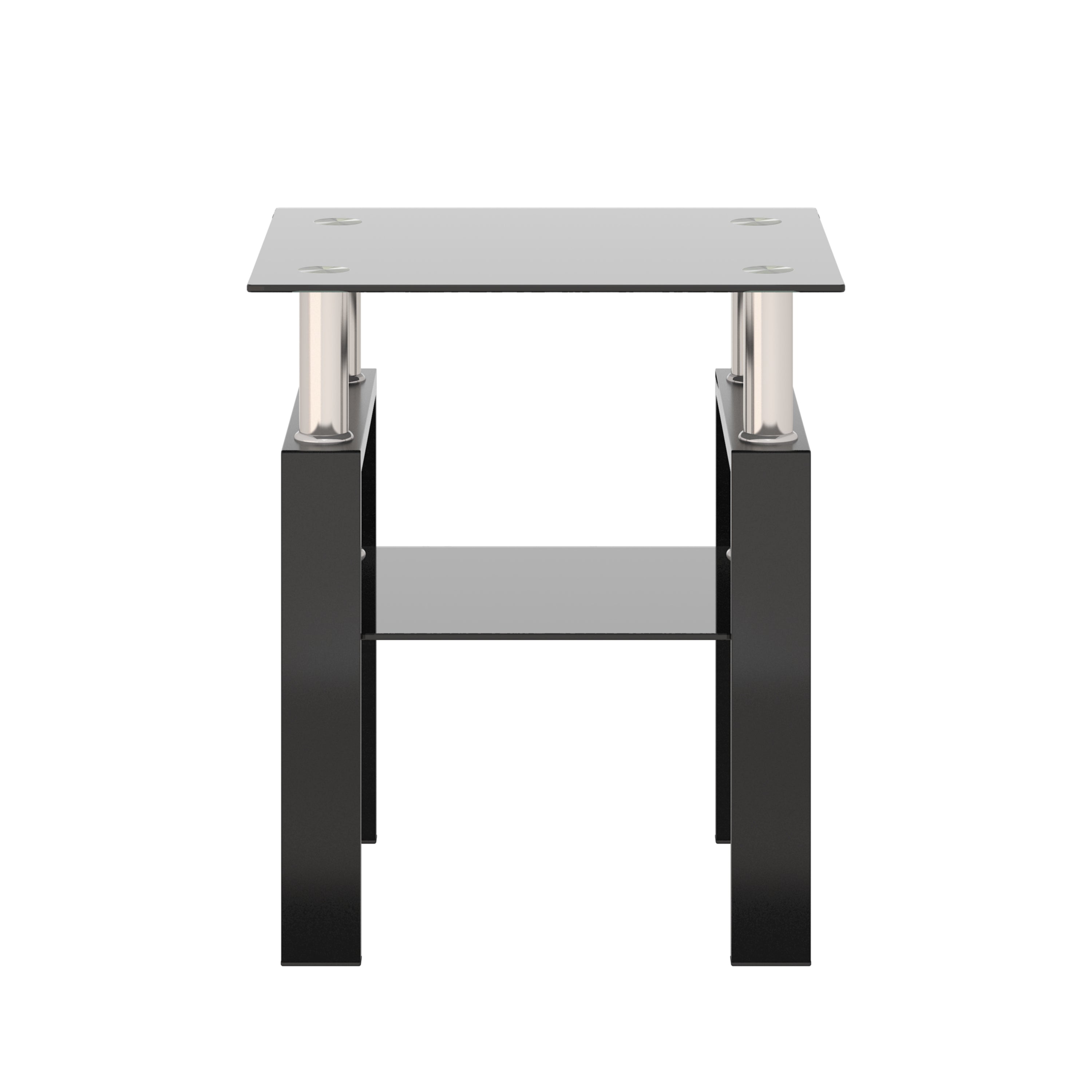 Tavolino Caffè Vetro Temperato Nero Quadrato