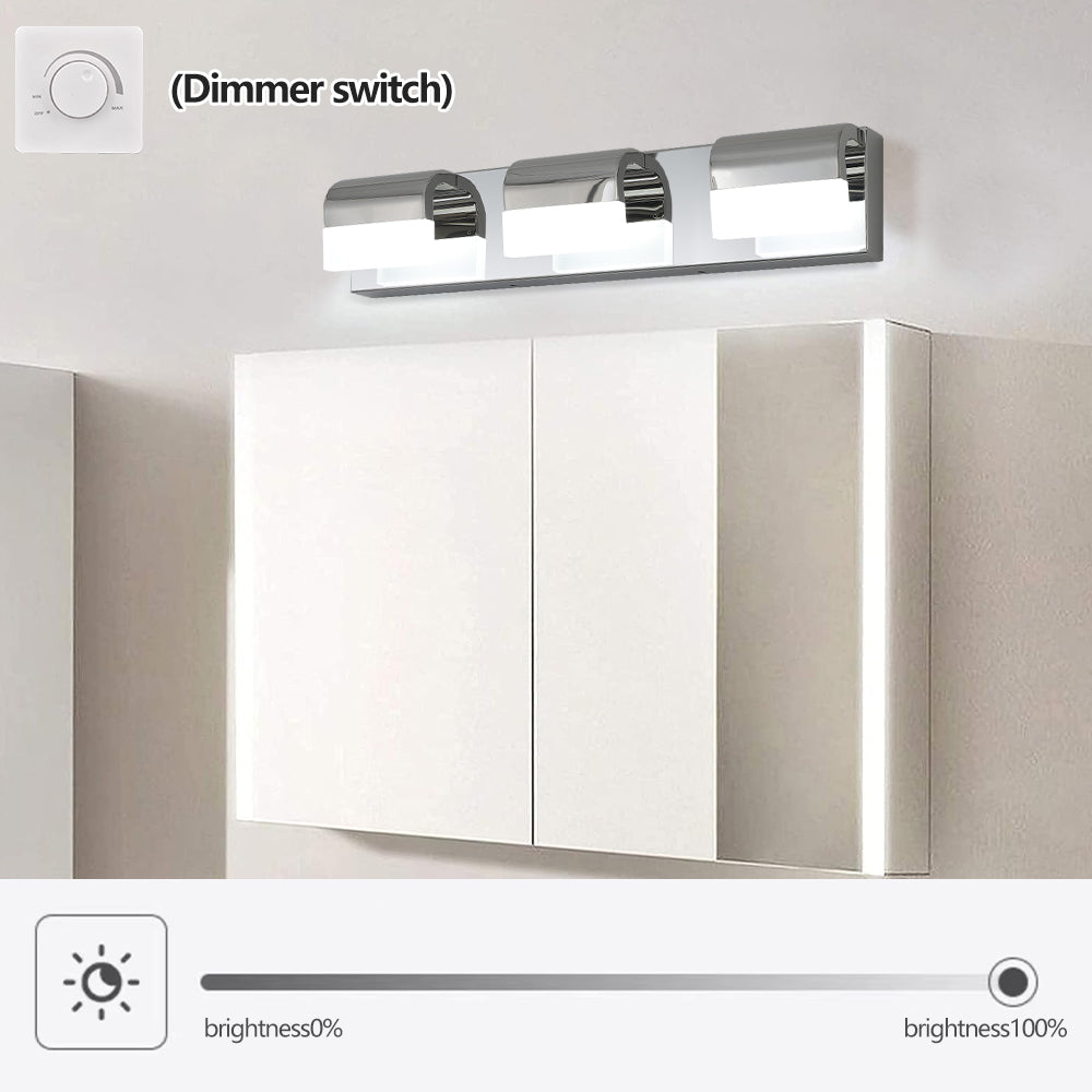 Lampada Bagno LED 3 Luci Cromata