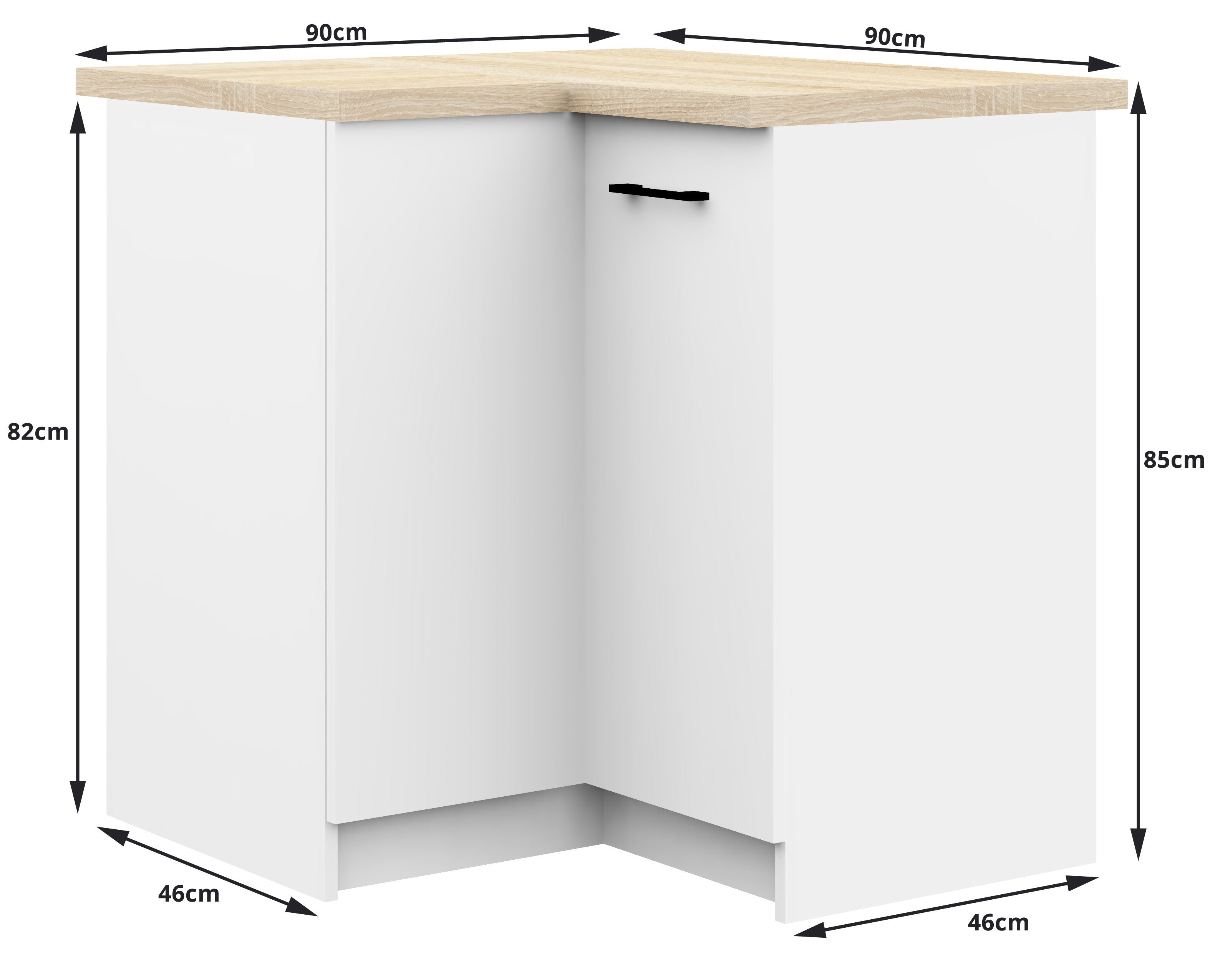 Set Cucina Linea 9 Elementi – Bianco/Sonoma 300x46x203 cm