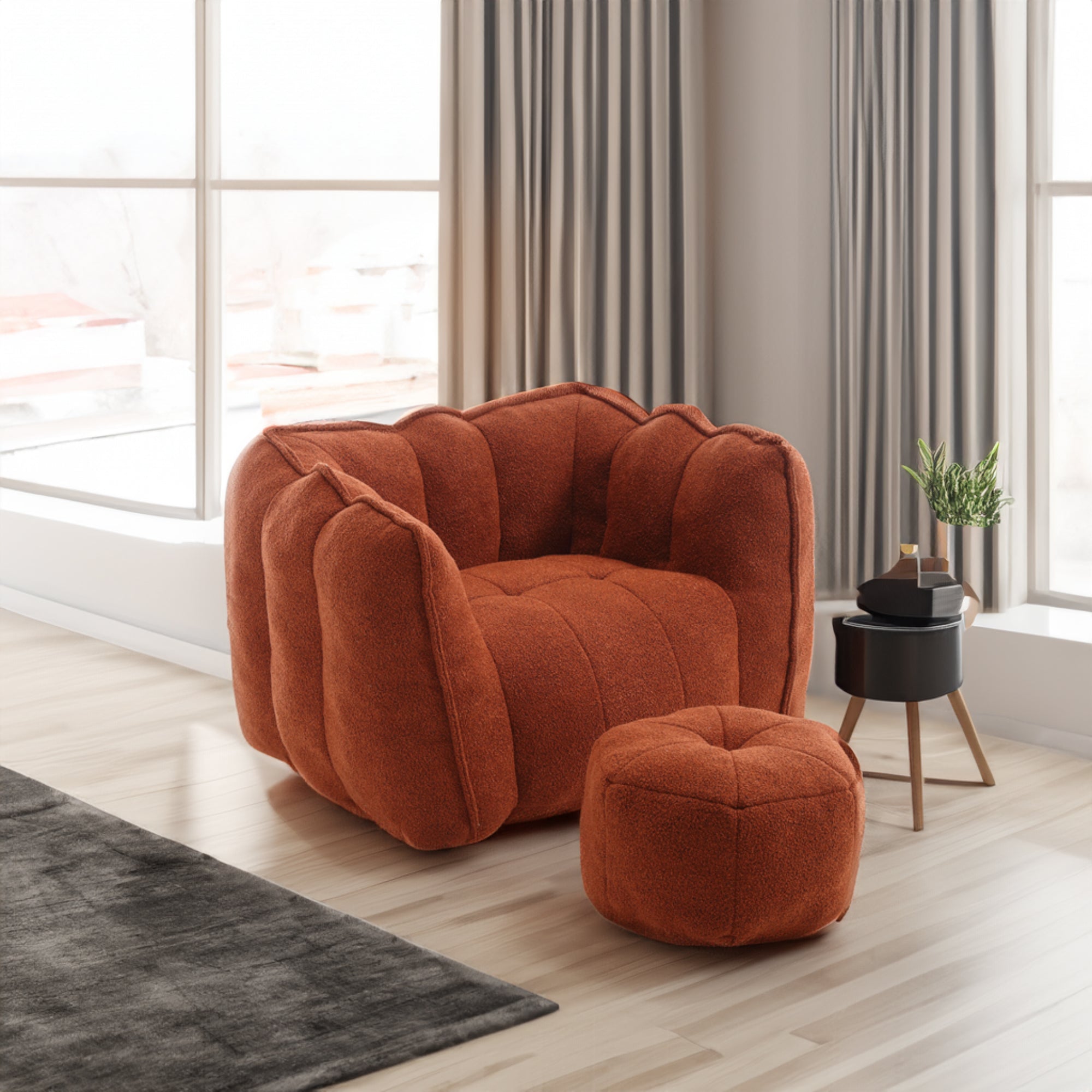Cushy Square: Poltrona e Poggiapiedi in Schiuma Lusso