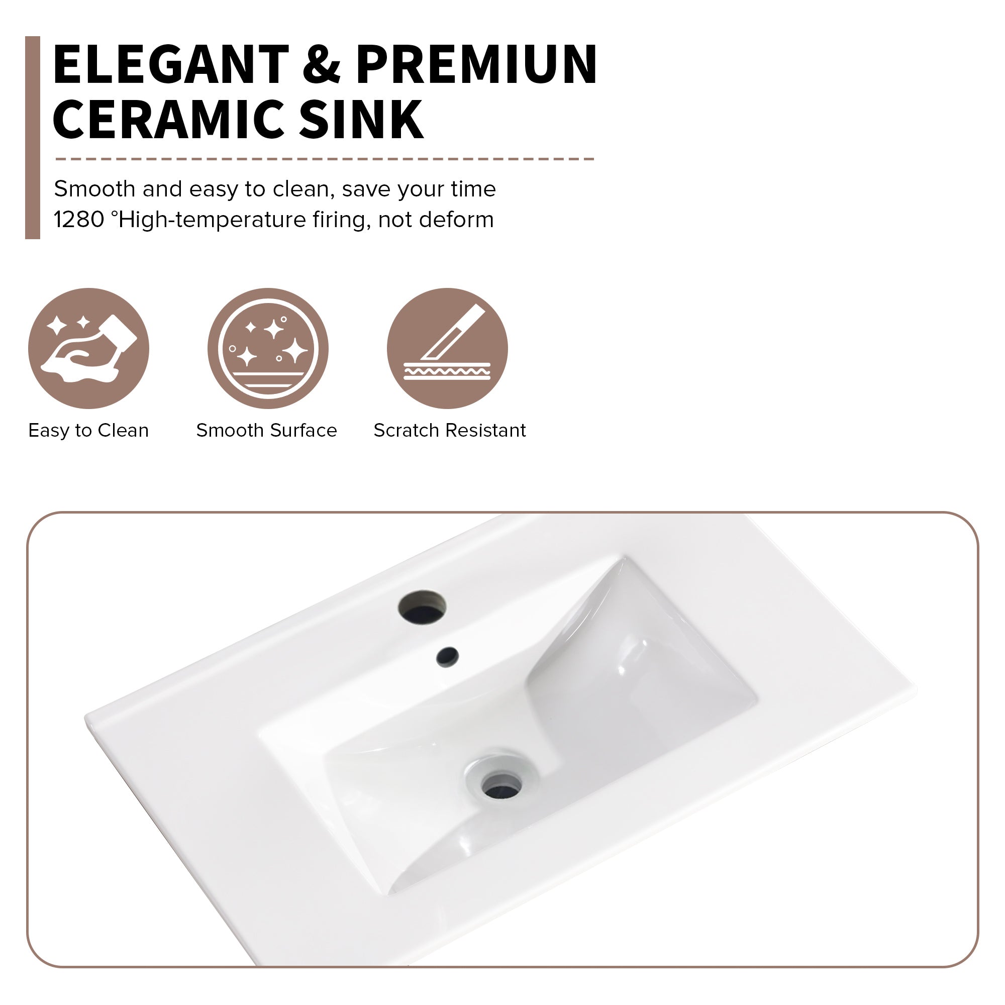 Lavabo Ceramica 76cm Bianco Grande