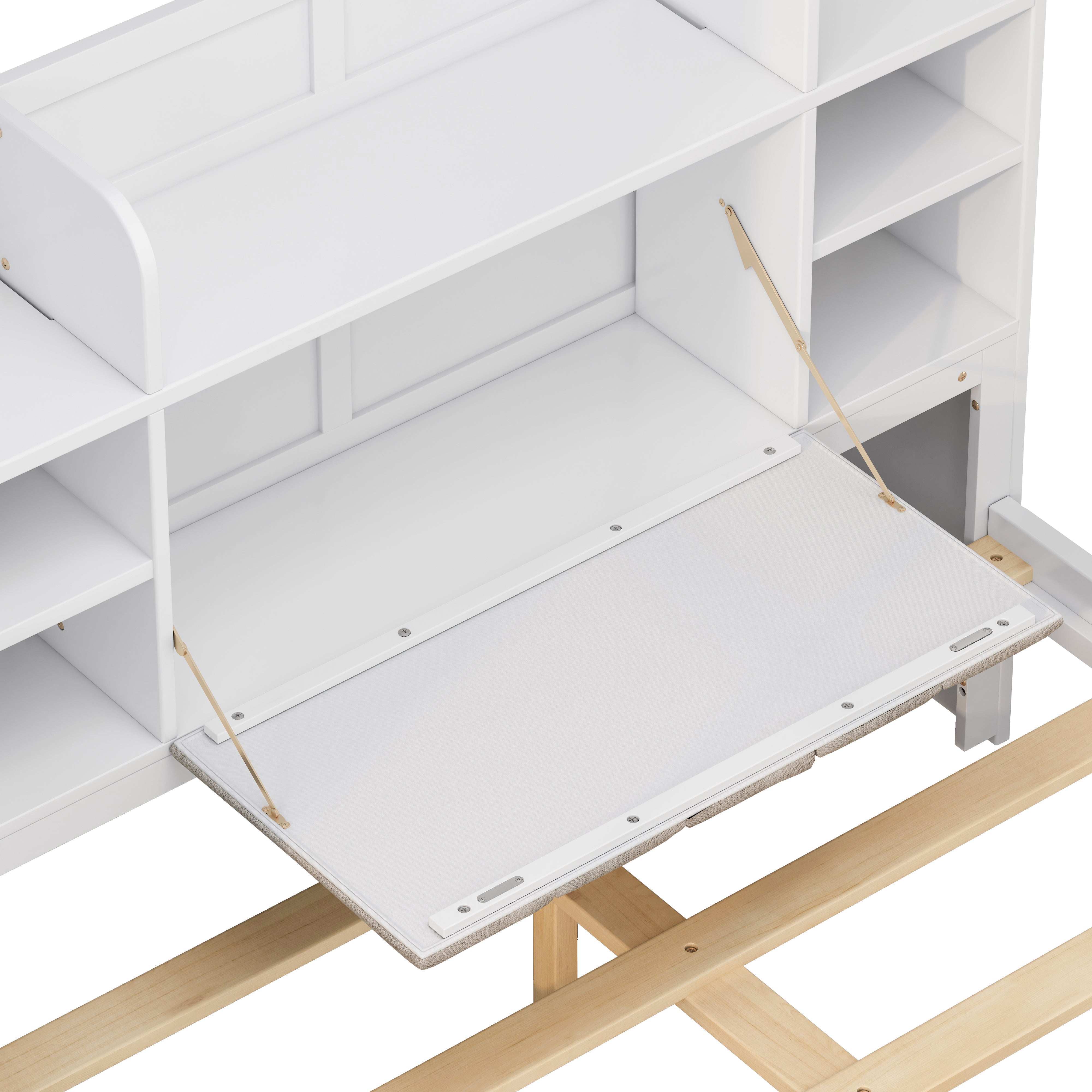 Letto Full Size Bianco con 4 Cassetti