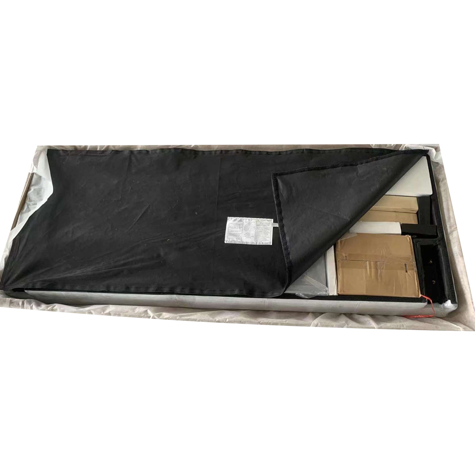 Letto King Size con Testiera Imbottita Grigia Elegante