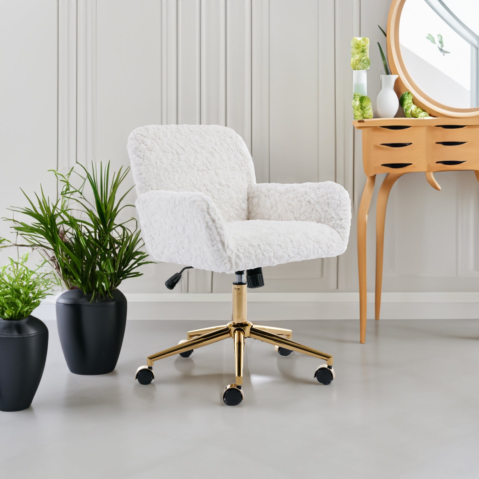 Sedia Ufficio Girevole Regolabile Base Oro