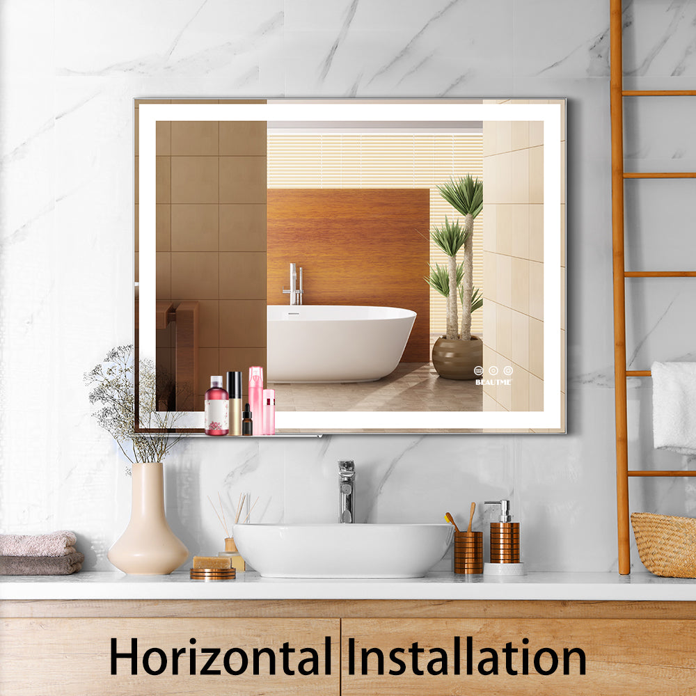 Specchio LED Bagno 122x61cm Antiappannamento