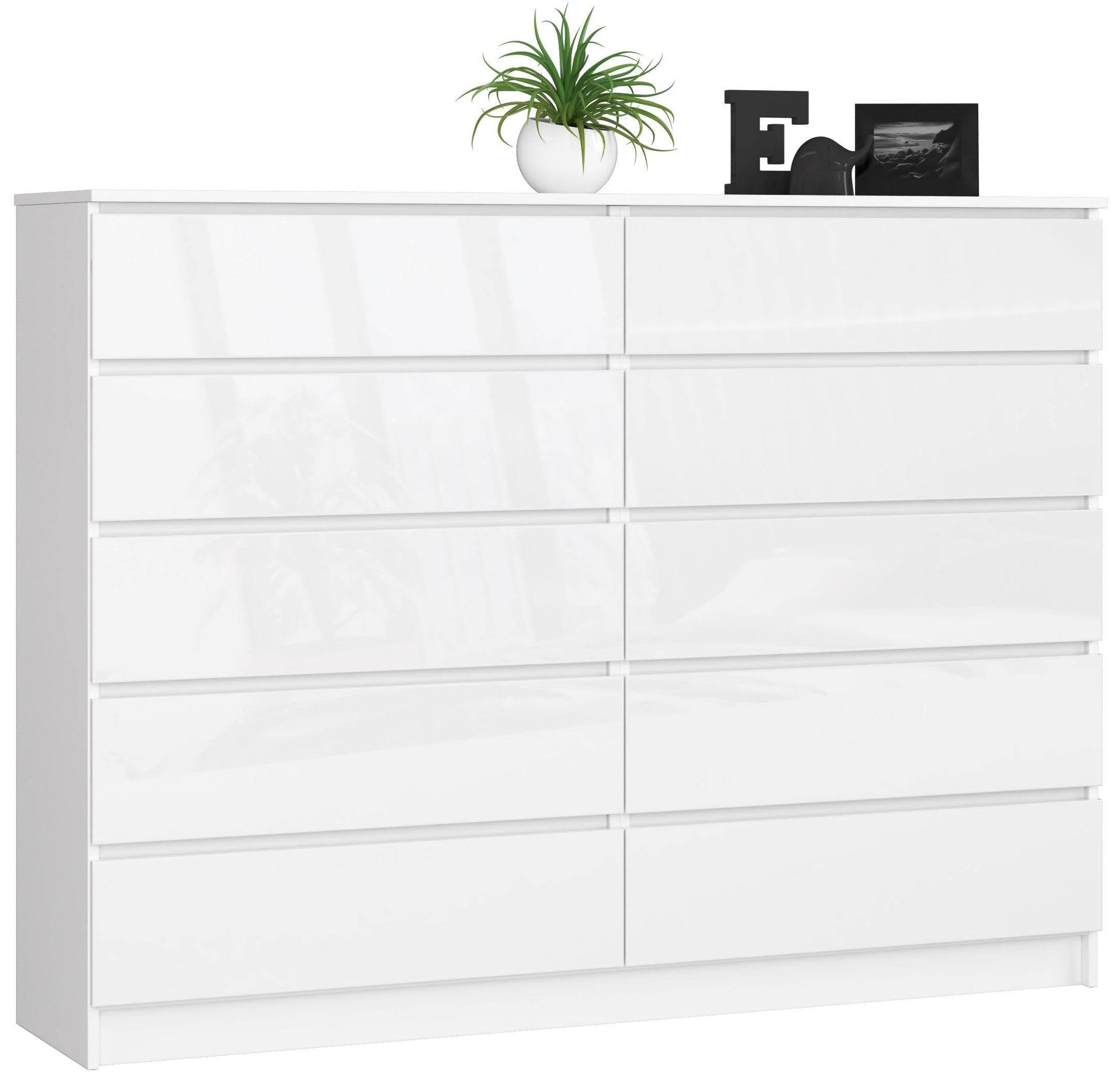 Credenza Linea 160 cm 10 Cassetti – Bianco Lucido