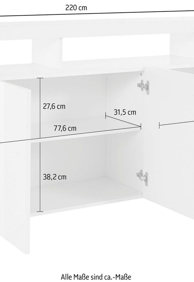 Credenza ESSENTIAL 4 ante da 220 cm.