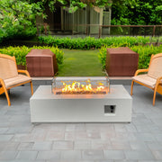 Fire Pit Esterno Propano Cemento Bianco