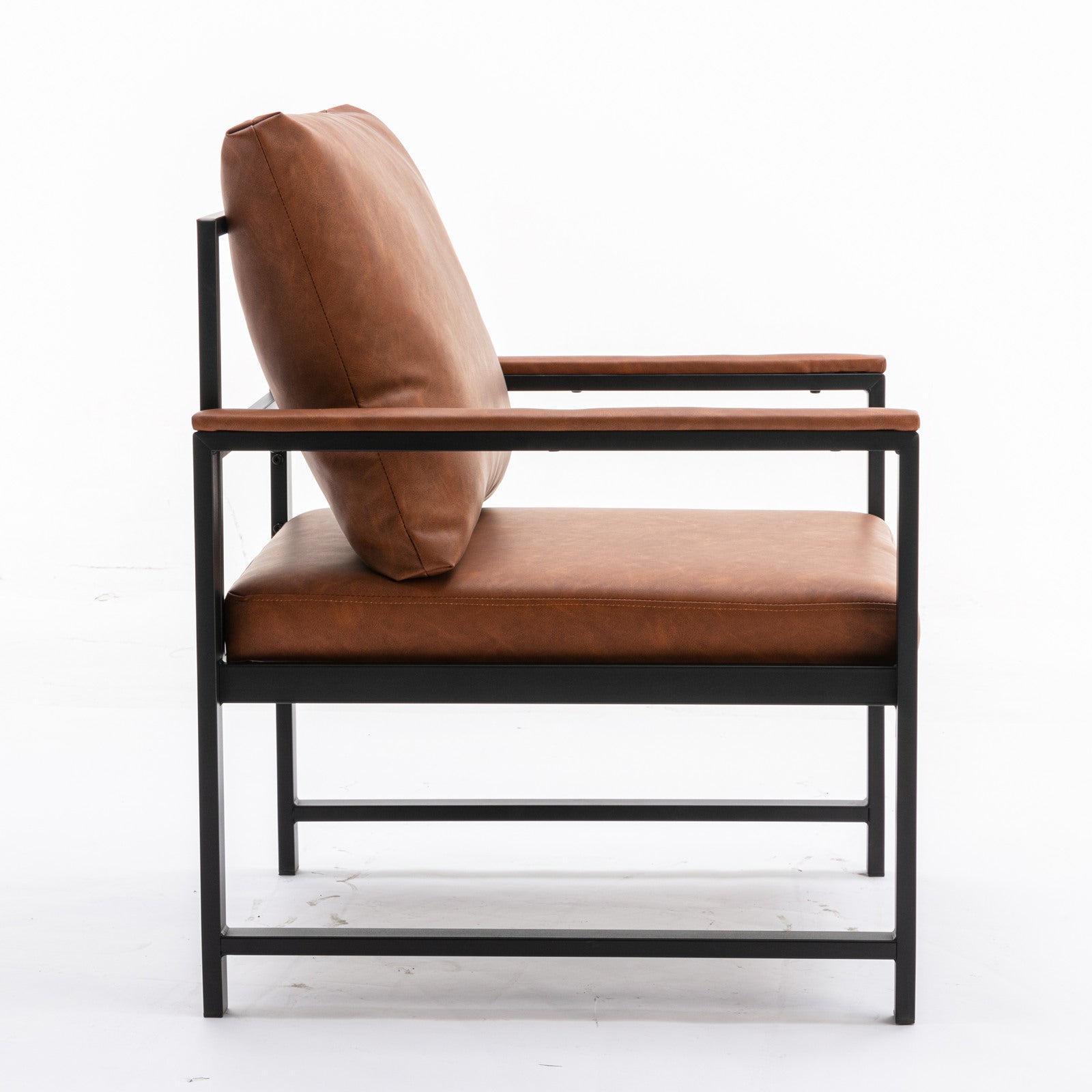 Poltrona Moderna Arancione Ecopelle