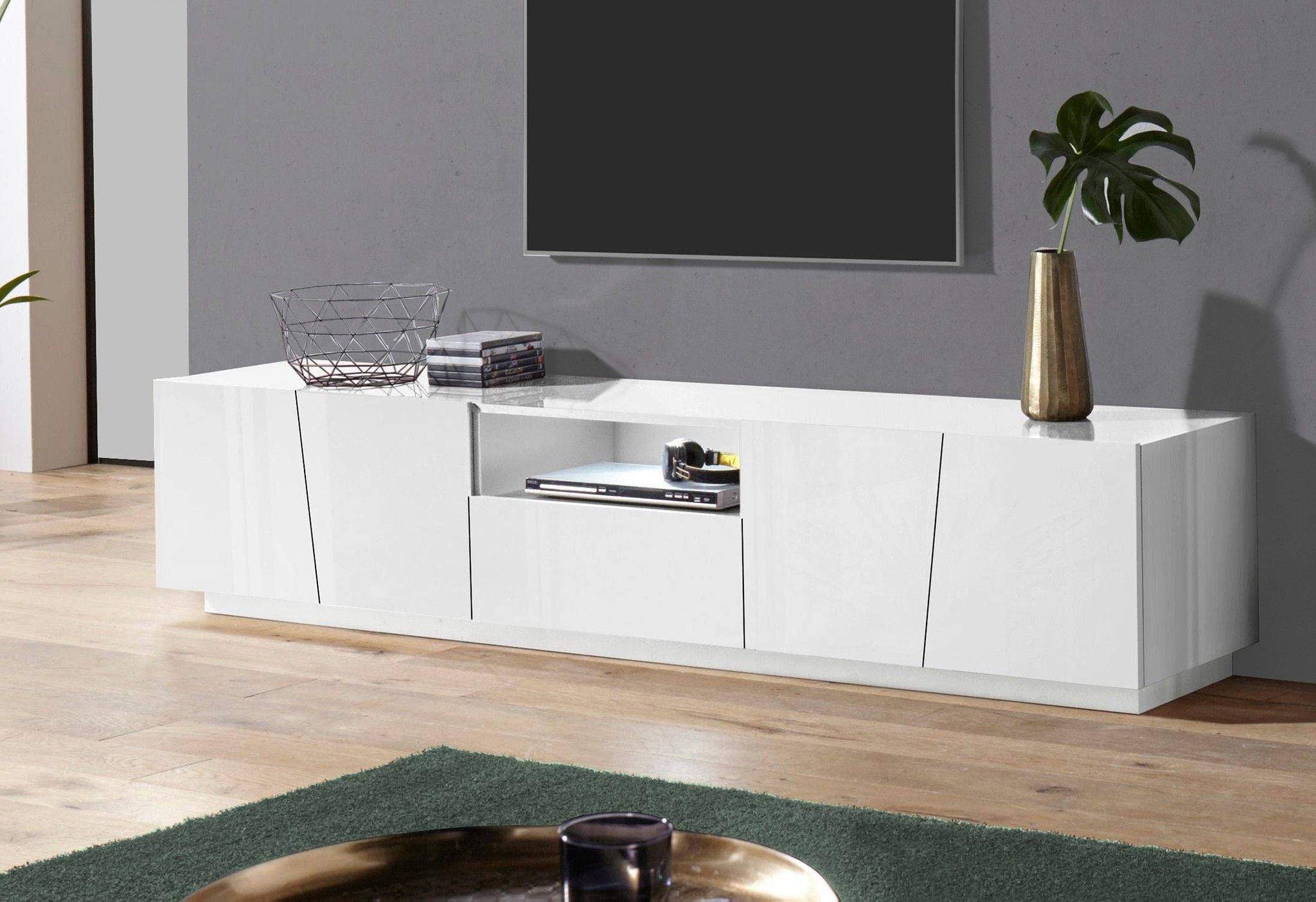 Porta tv VEGA 220 cm 4 ante battenti + 1 cassetto.