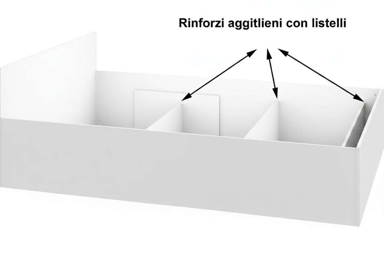 Letto Contenitore Luce 100x200 cm con Rete – Bianco