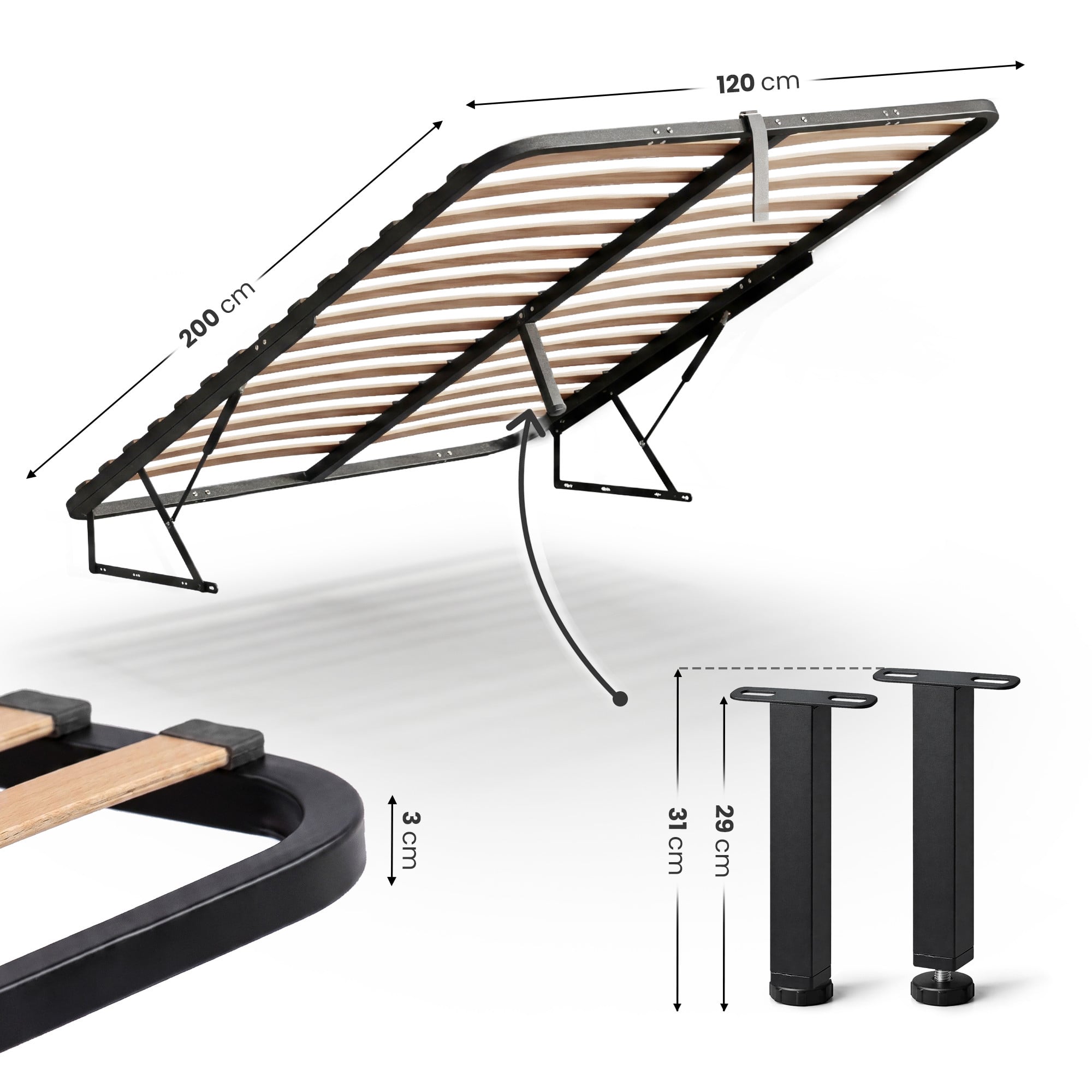 Rete Letto Linea 120x200 cm 28 Doghe – Sollevamento