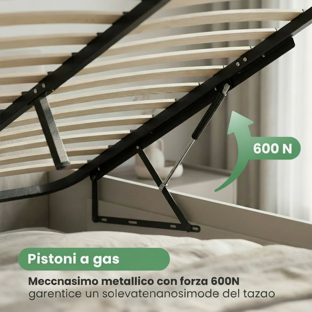 Rete Letto 160x200 cm 28 Doghe con Sollevamento