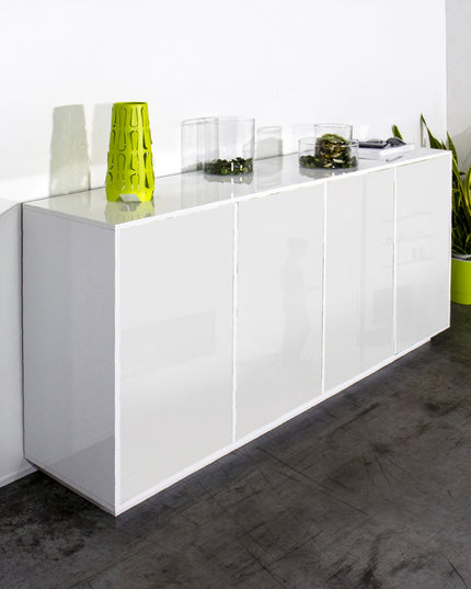 Credenza BLOOM da 180 cm - Bianco laccato lucido