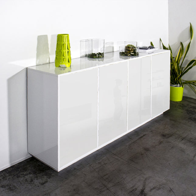 Credenza BLOOM da 180 cm - Bianco laccato lucido