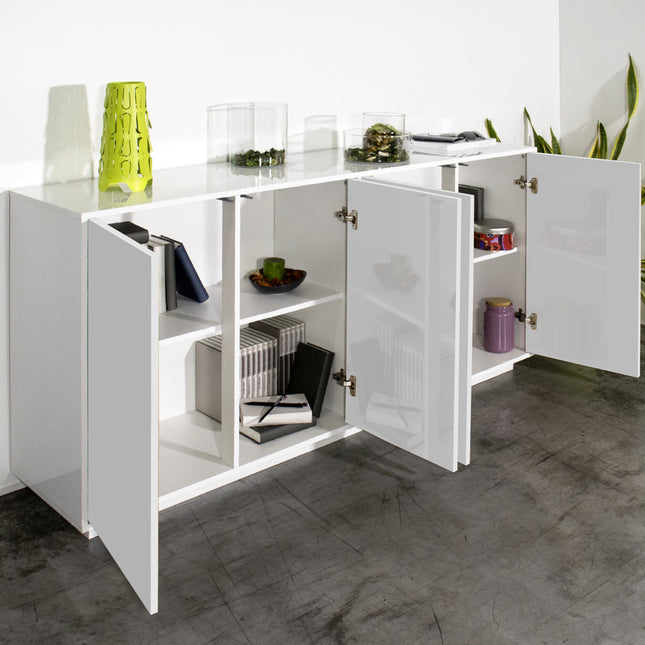 Credenza BLOOM da 180 cm - Bianco laccato lucido