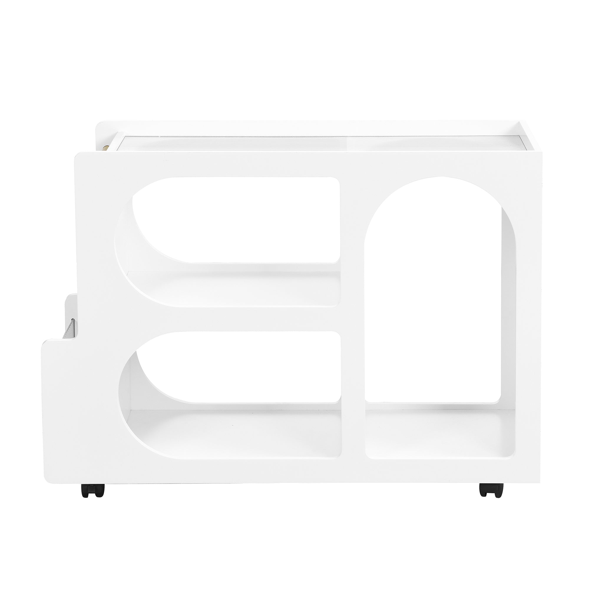 Tavolino Mobile Bianco Vetro Temperato