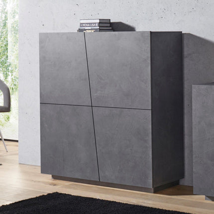 Credenza VEGA alta 120 cm 4 ante push-to-open.