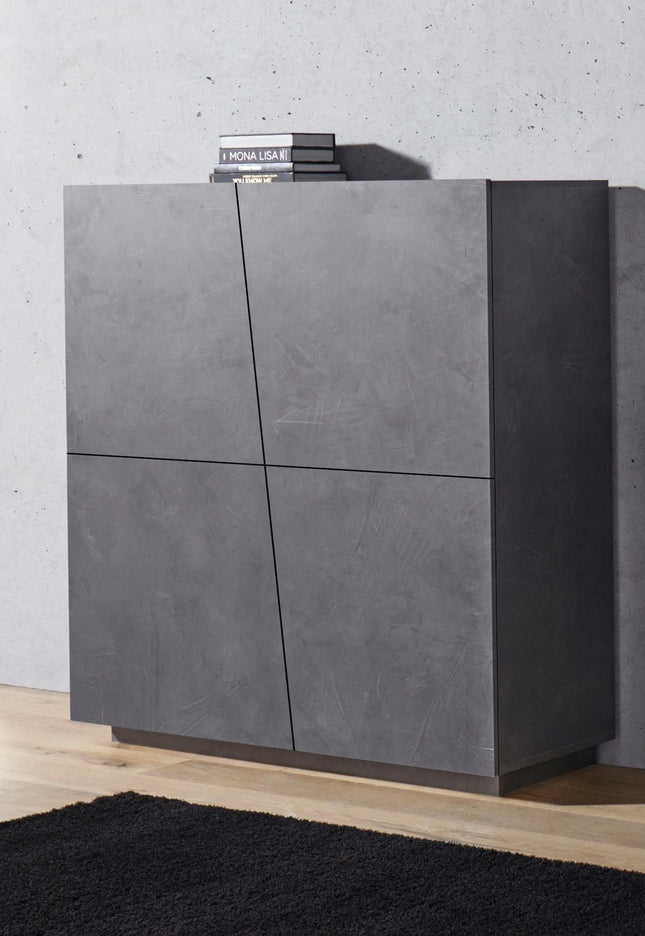 Credenza VEGA alta 120 cm 4 ante push-to-open.