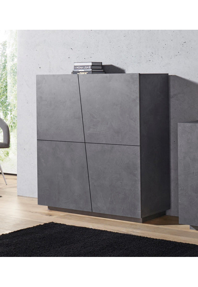 Credenza VEGA alta 120 cm 4 ante push-to-open.