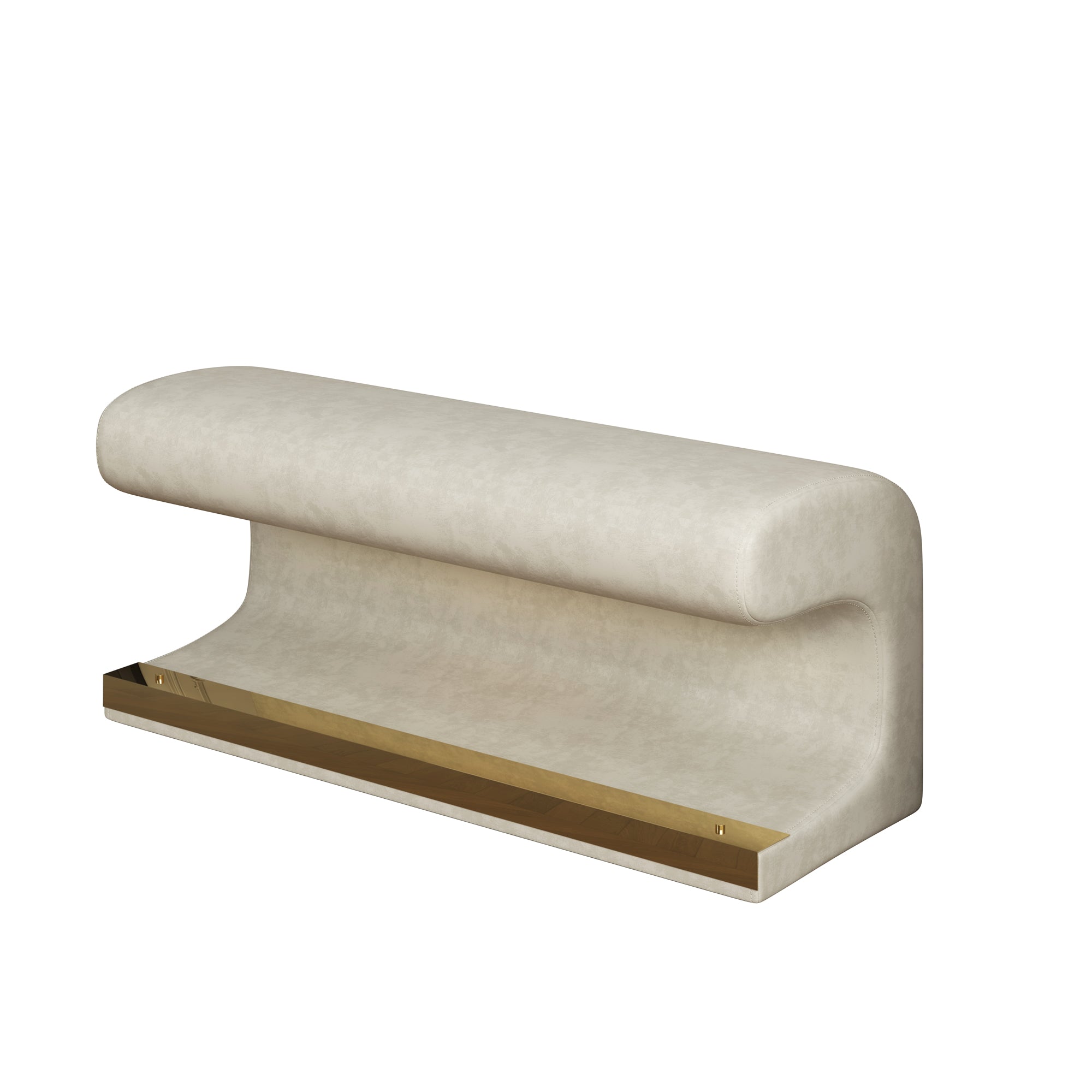Panca Ingresso Pelle Beige con LED