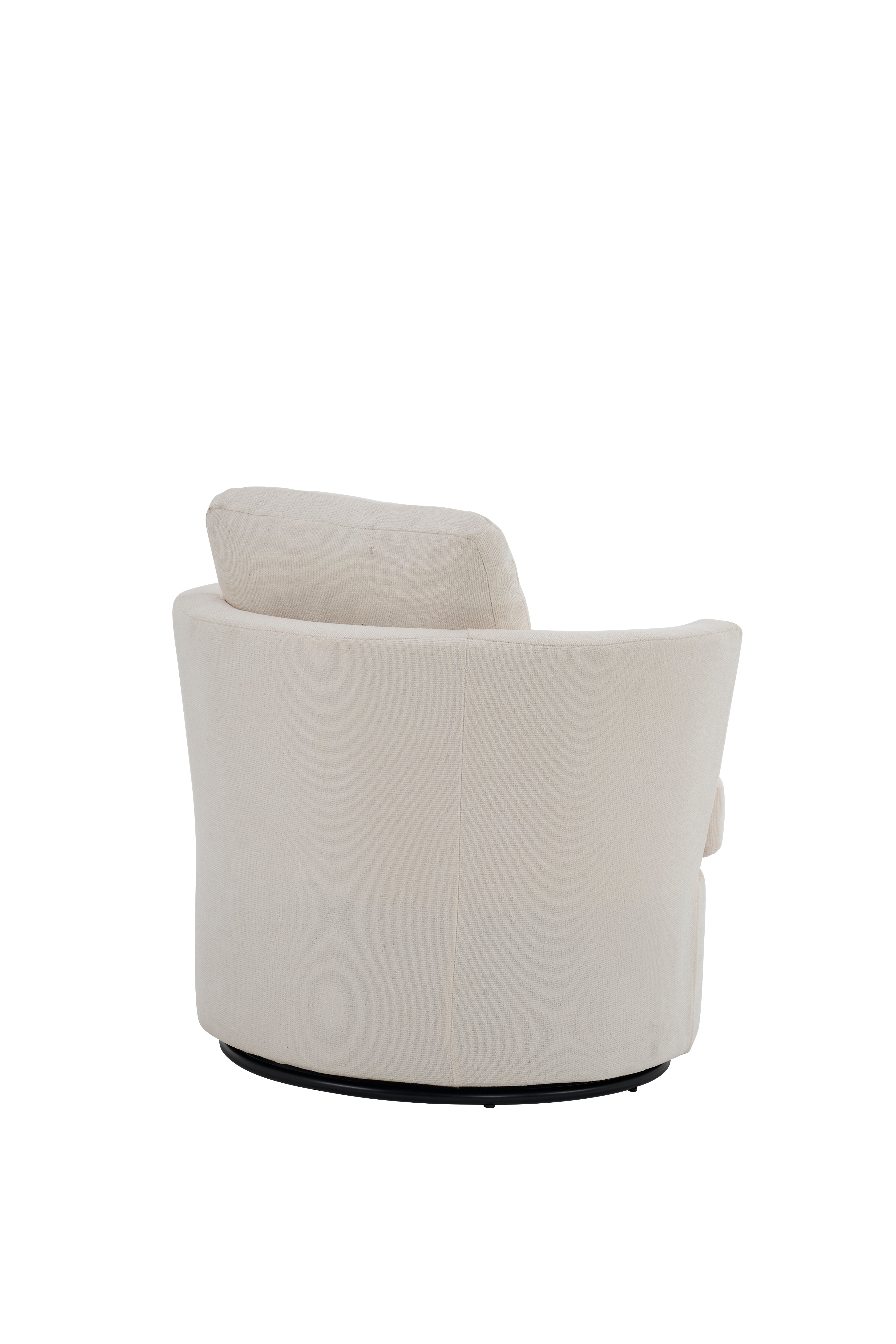 Poltrona Girevole Rotonda 360° Beige per Soggiorno