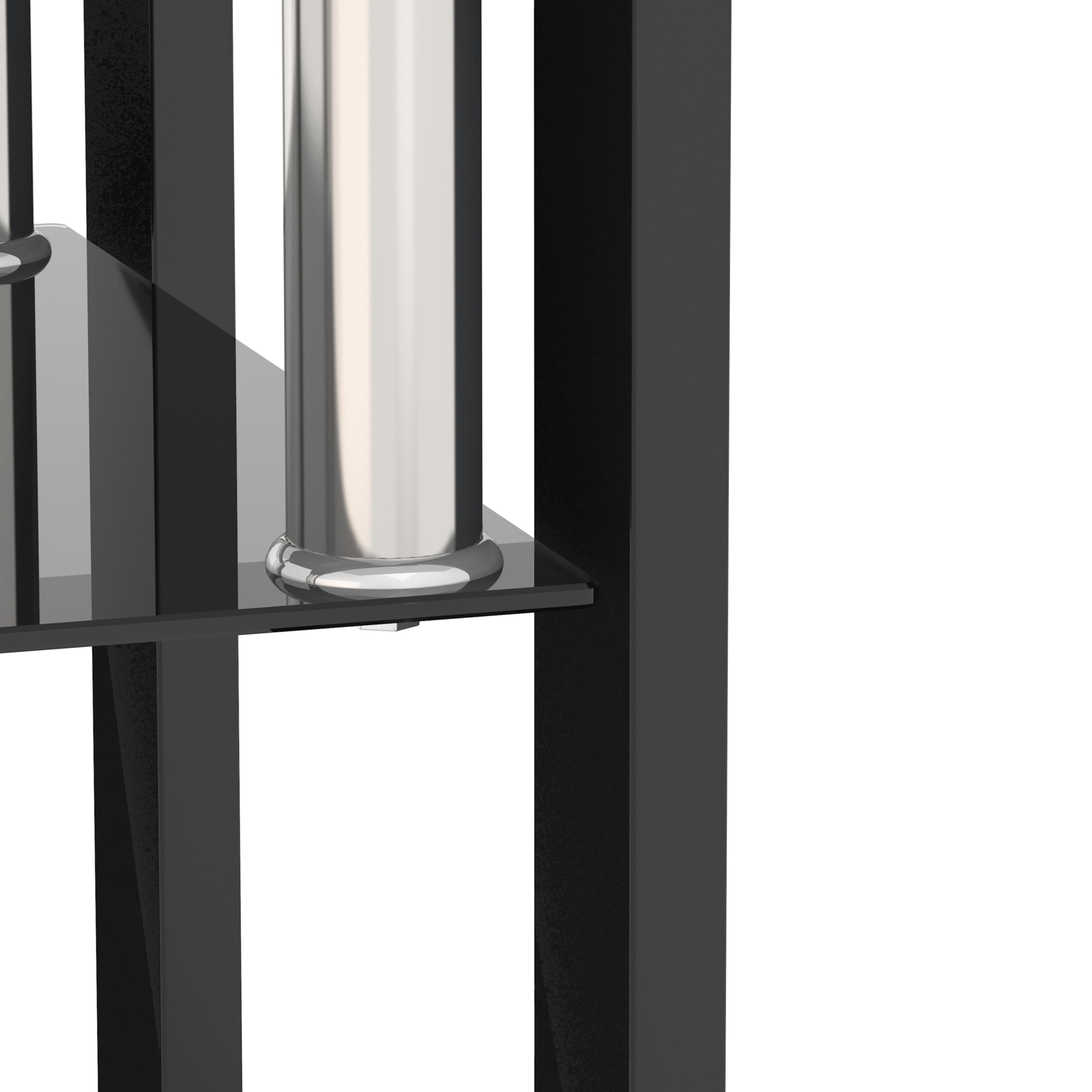 Tavolino Caffè Vetro Temperato Nero Quadrato