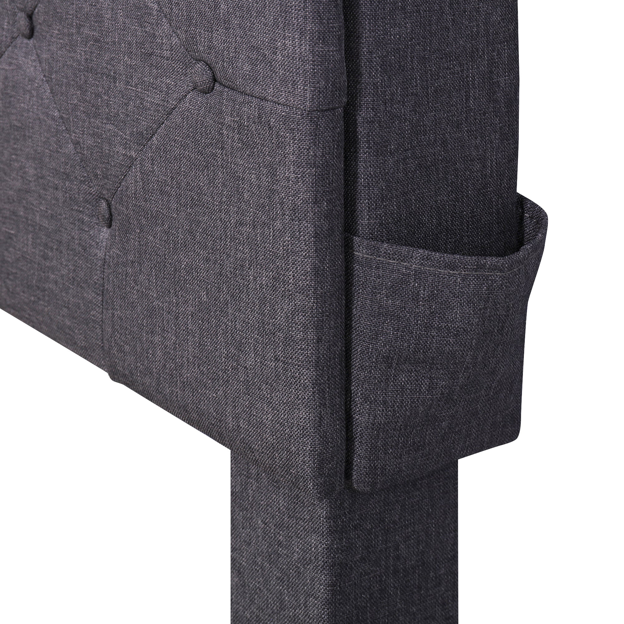 Letto Queen con LED e Ricarica USB Grigio Scuro