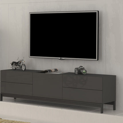 Porta tv METIS 170 cm con piedi 1 anta + 4 cassetti.