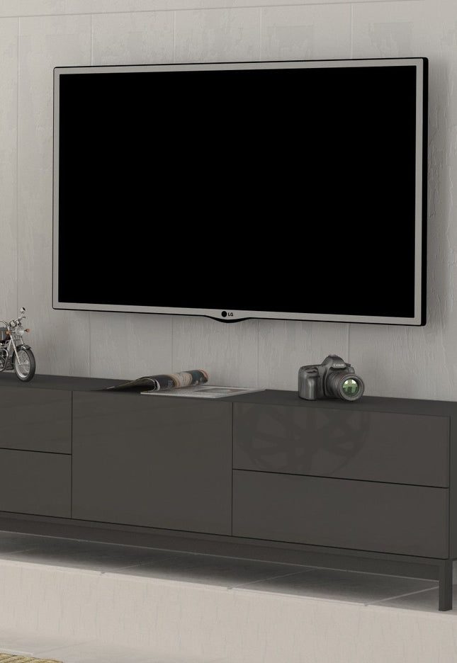 Porta tv METIS 170 cm con piedi 1 anta + 4 cassetti.