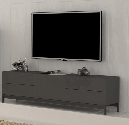 Porta tv METIS 170 cm con piedi 1 anta + 4 cassetti.