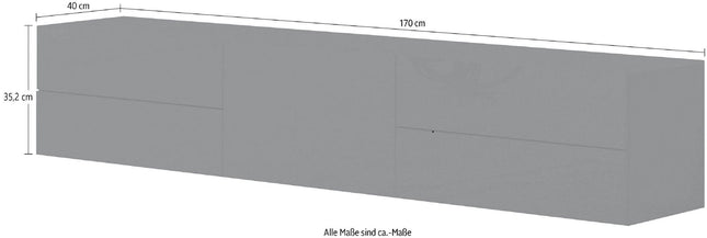Porta tv METIS 170 cm con piedi 1 anta + 4 cassetti.