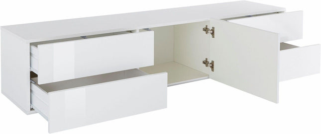 Porta tv METIS 170 cm con piedi 1 anta + 4 cassetti.