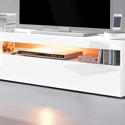 BURRATA TV-bänk 130 cm 1 öppet fack + 1 nedfällbar dörr