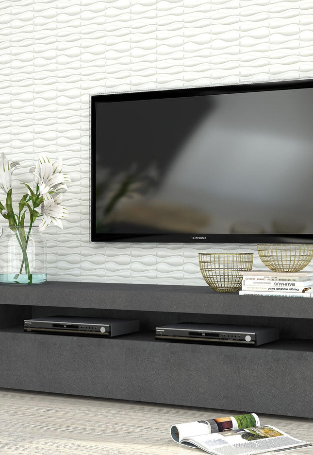 Porta tv BURRATA 130 cm 1 vano giorno + 1 anta a ribalta.