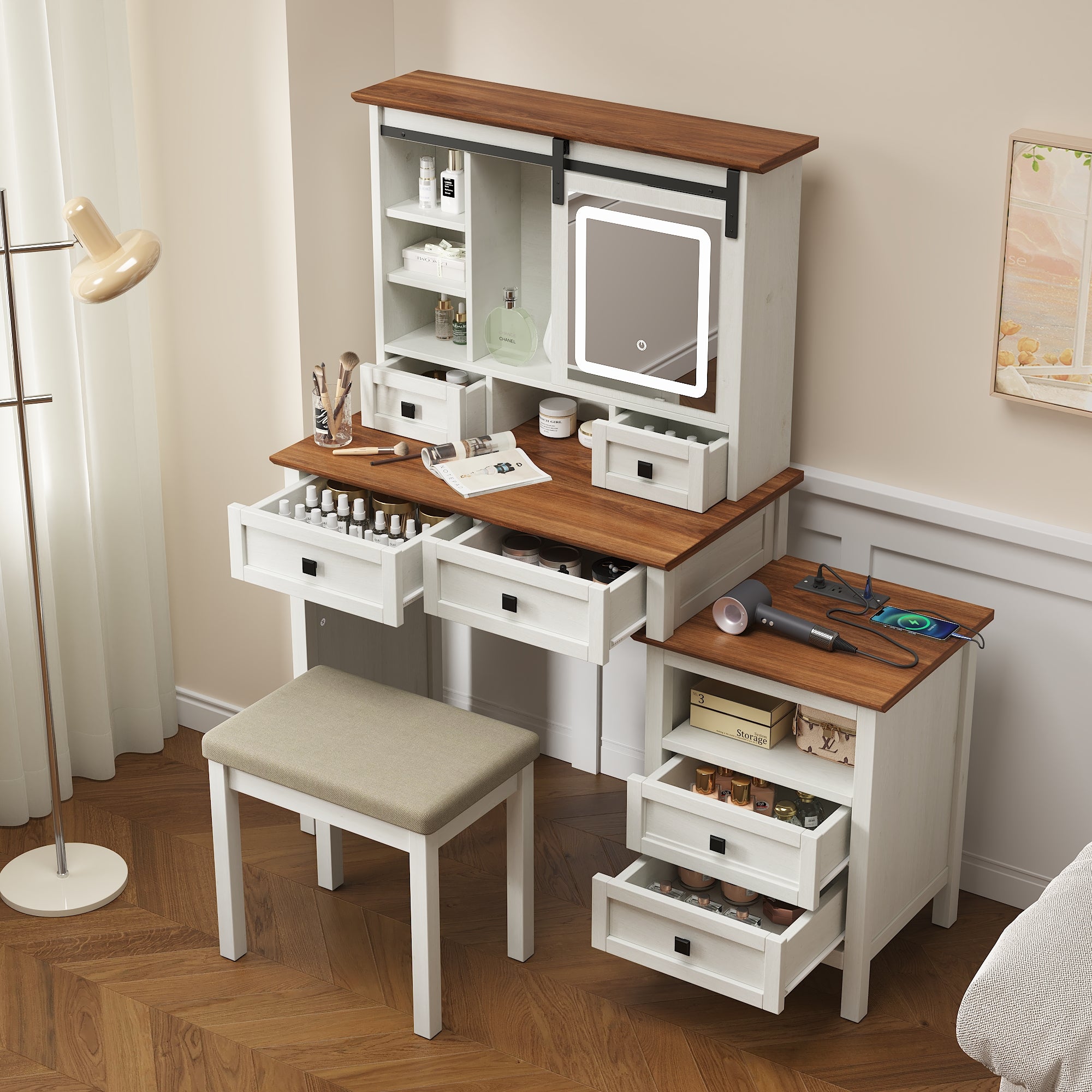 Toeletta con LED e Stazione Ricarica 118cm