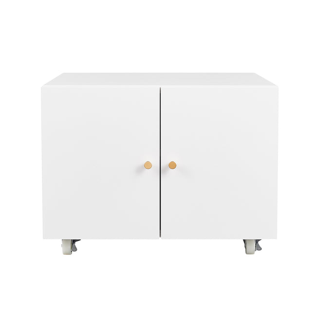 White Mobile Pedestal Copier Cabinet - Office Furniture File and Printer Stand