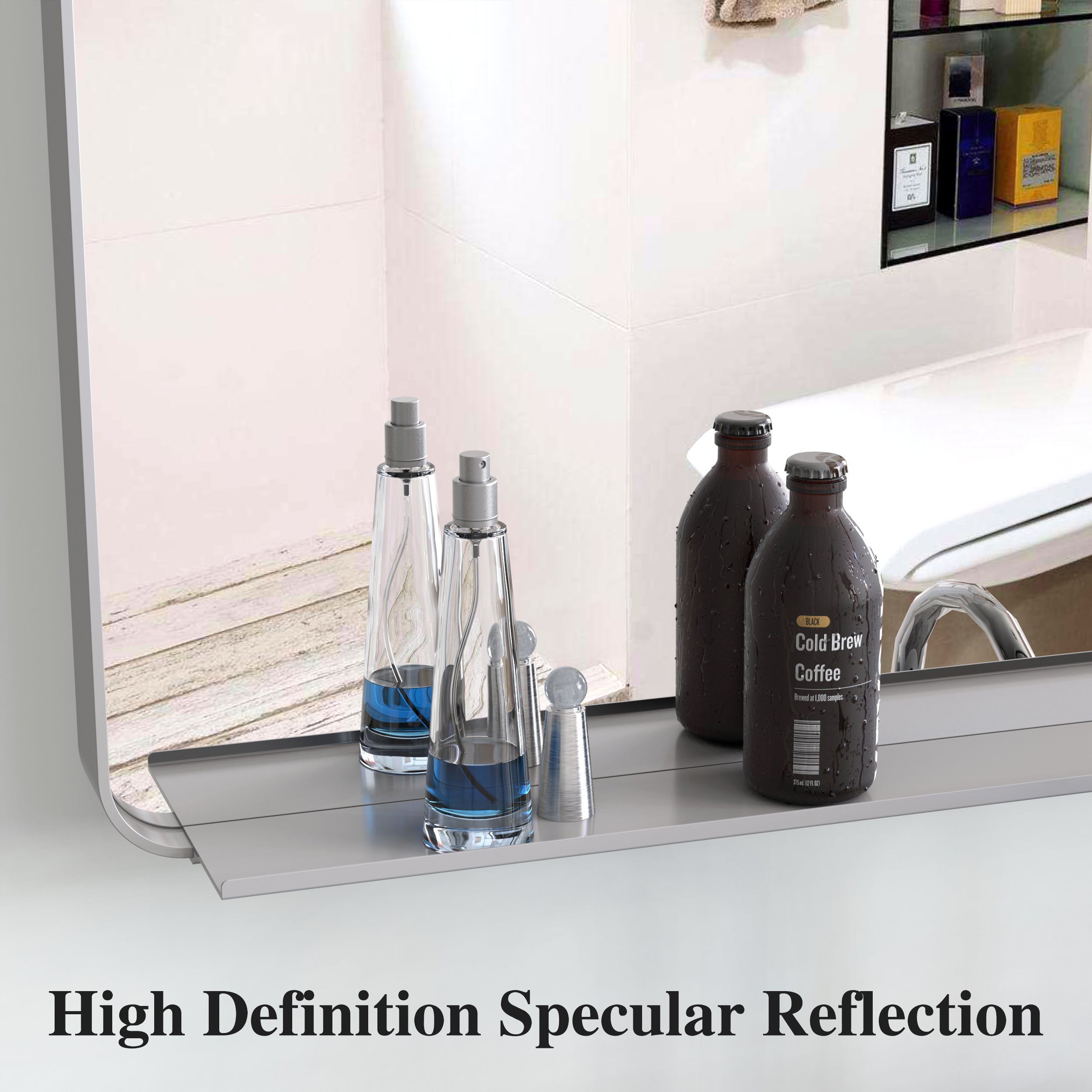 Specchio Bagno 183x91cm con Vassoio Mobile