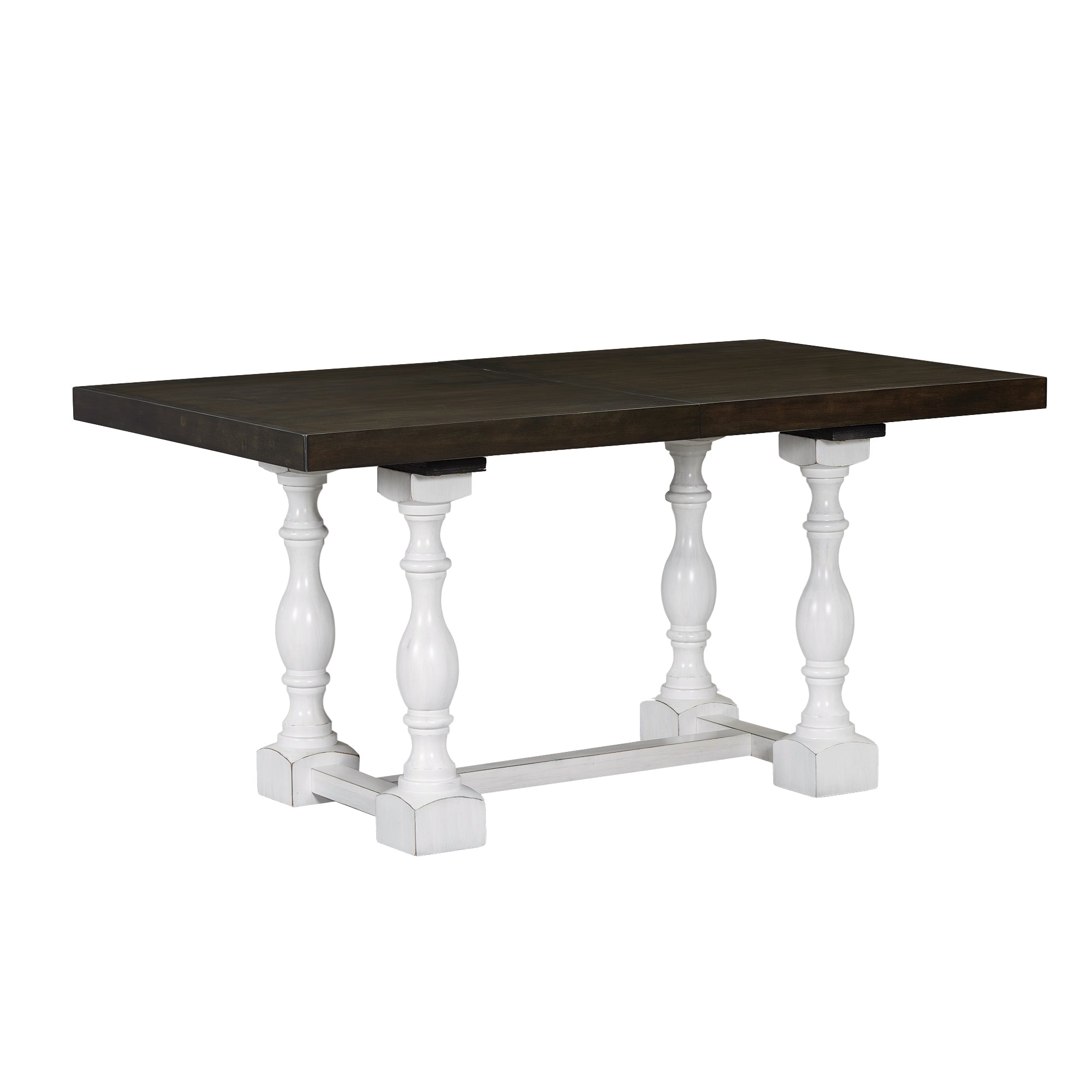 Set Tavolo Pranzo Estendibile 6 Pezzi Bianco