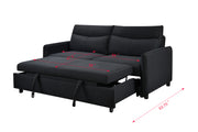 Divano Letto Convertibile 3 in 1 con Letto Estraibile Nero