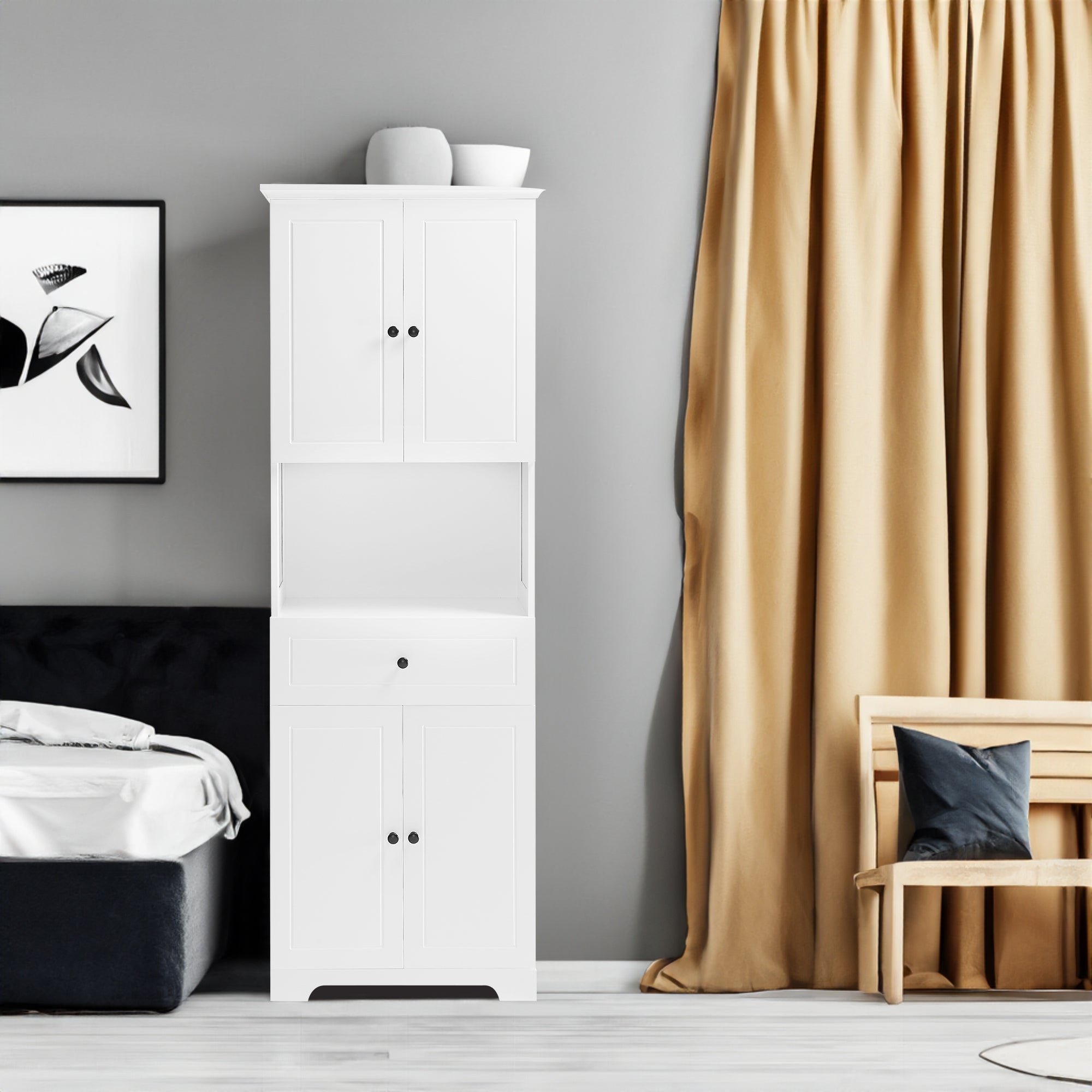 Credenza LED 3 Porte Ripiano Regolabile