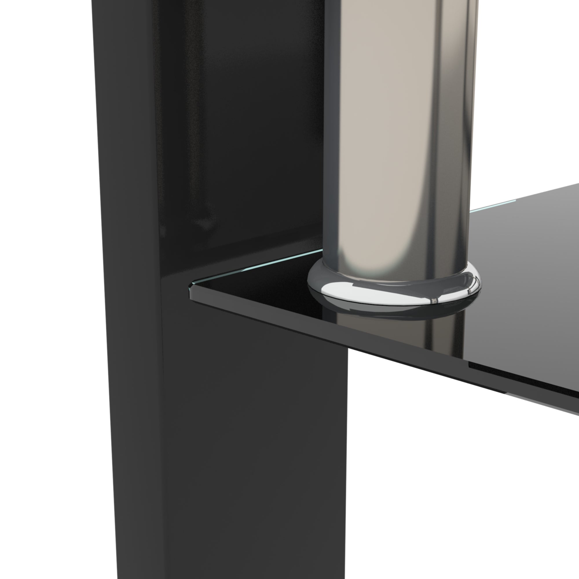 Tavolino Caffè Vetro Nero Moderno