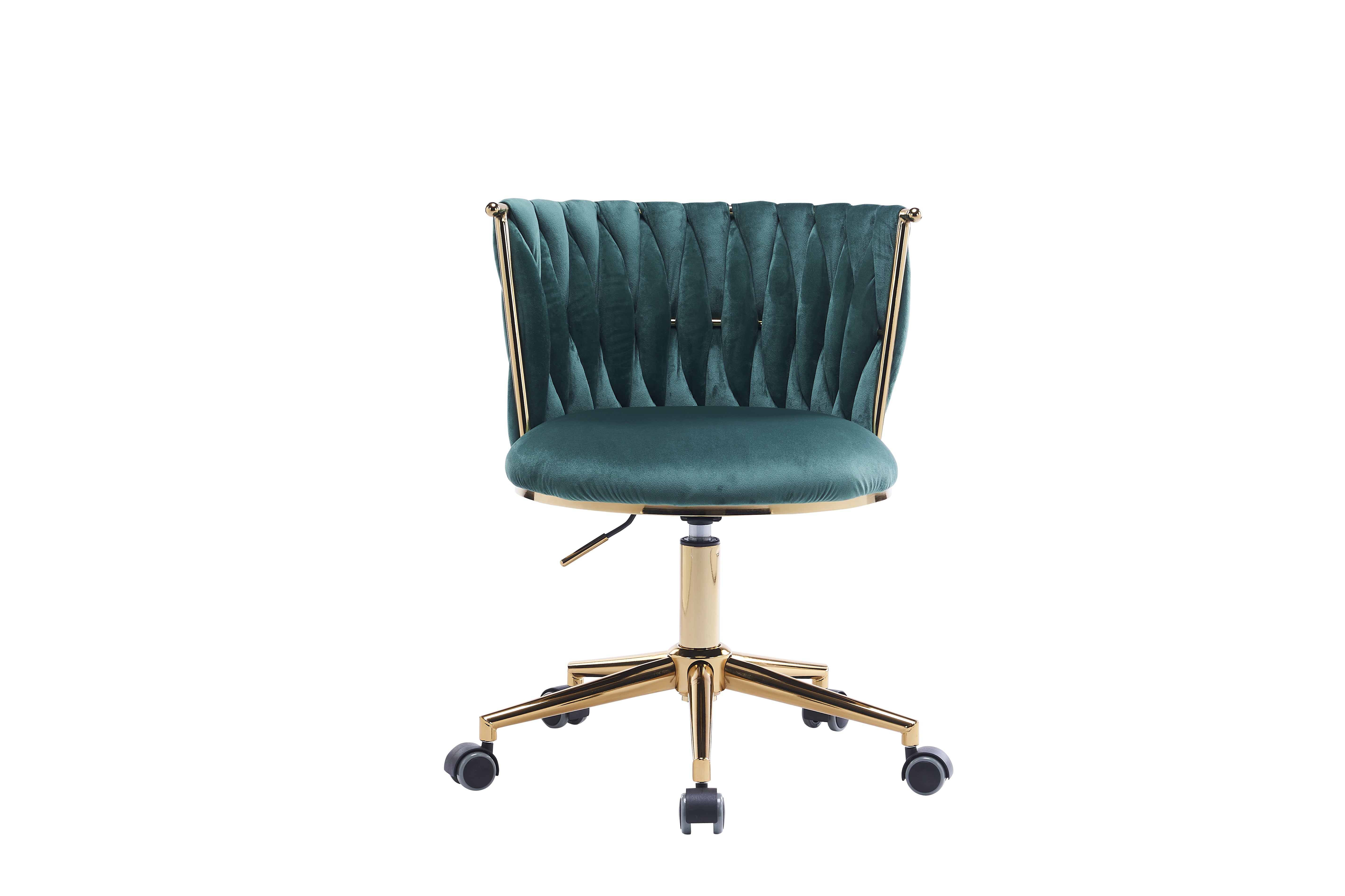 Sedia Ufficio Girevole Ergonomica in Velluto Verde Smeraldo