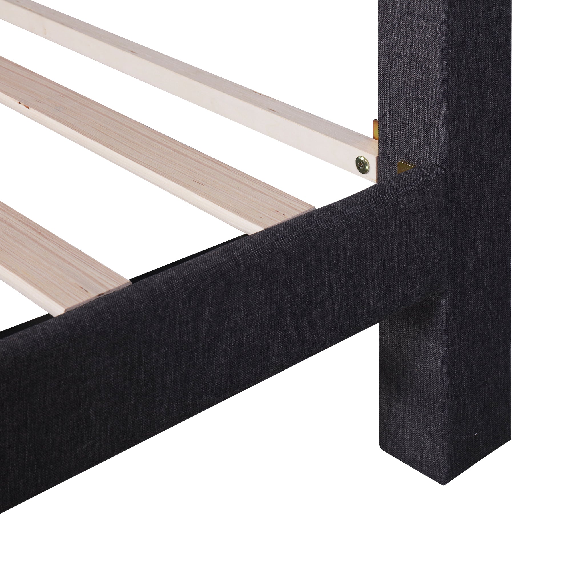 Letto Queen con LED e Ricarica USB Grigio Scuro