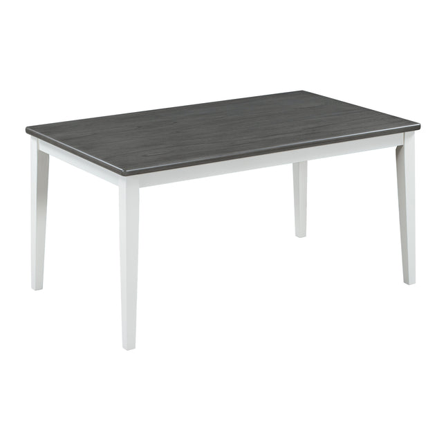 Classic 6-Piece Dining Set, Table, 4 Chairs & Bench (White/Gray)
